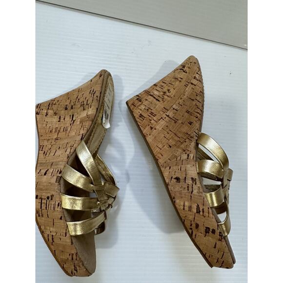 Steve Madden Strappy Wedge Sandals Gold Kaillee Size 10 - Picture 4 of 5